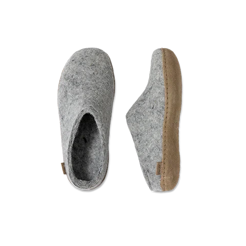 Leather Sole Slip-On Slippers