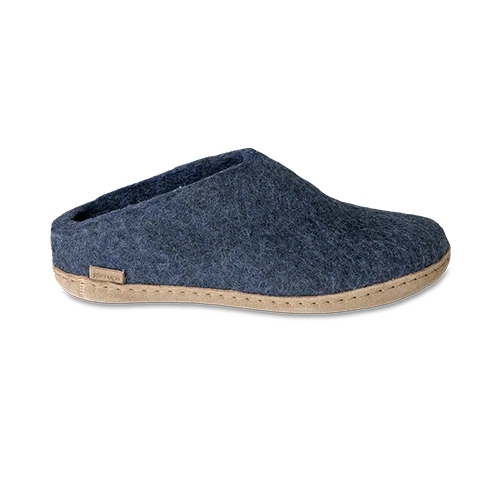 Leather Sole Slip-On Slippers