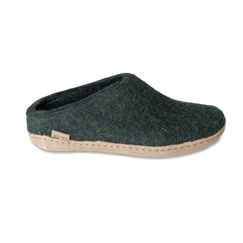 Leather Sole Slip-On Slippers