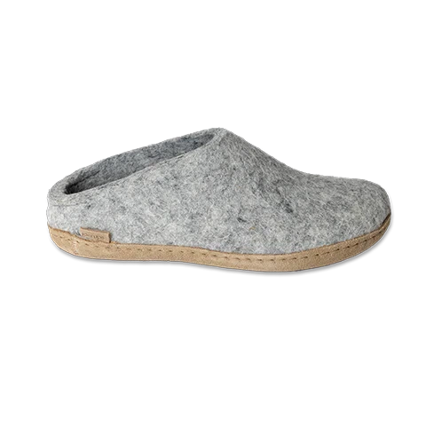 Leather Sole Slip-On Slippers
