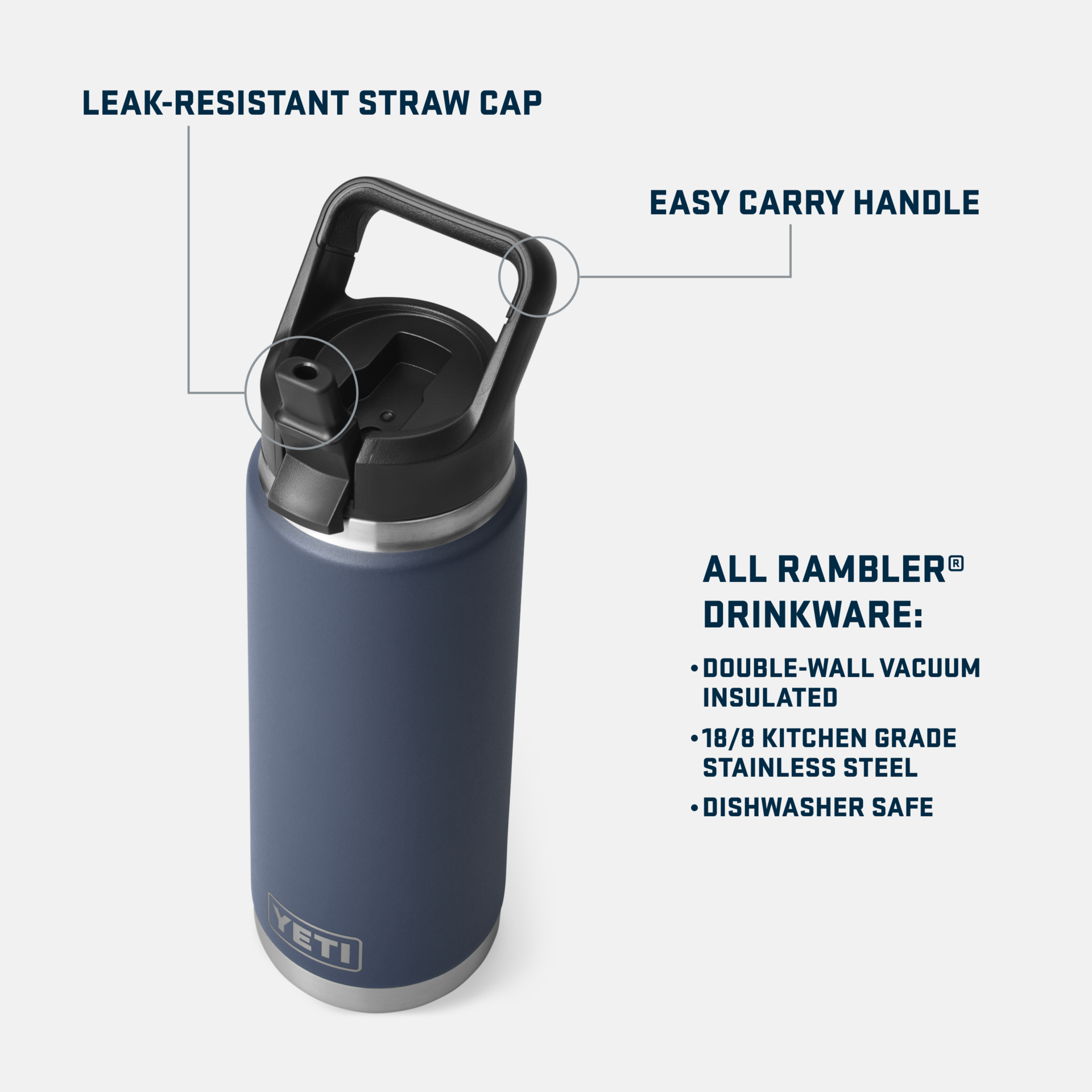 Rambler 26oz Water Bottle w/ Straw Cap