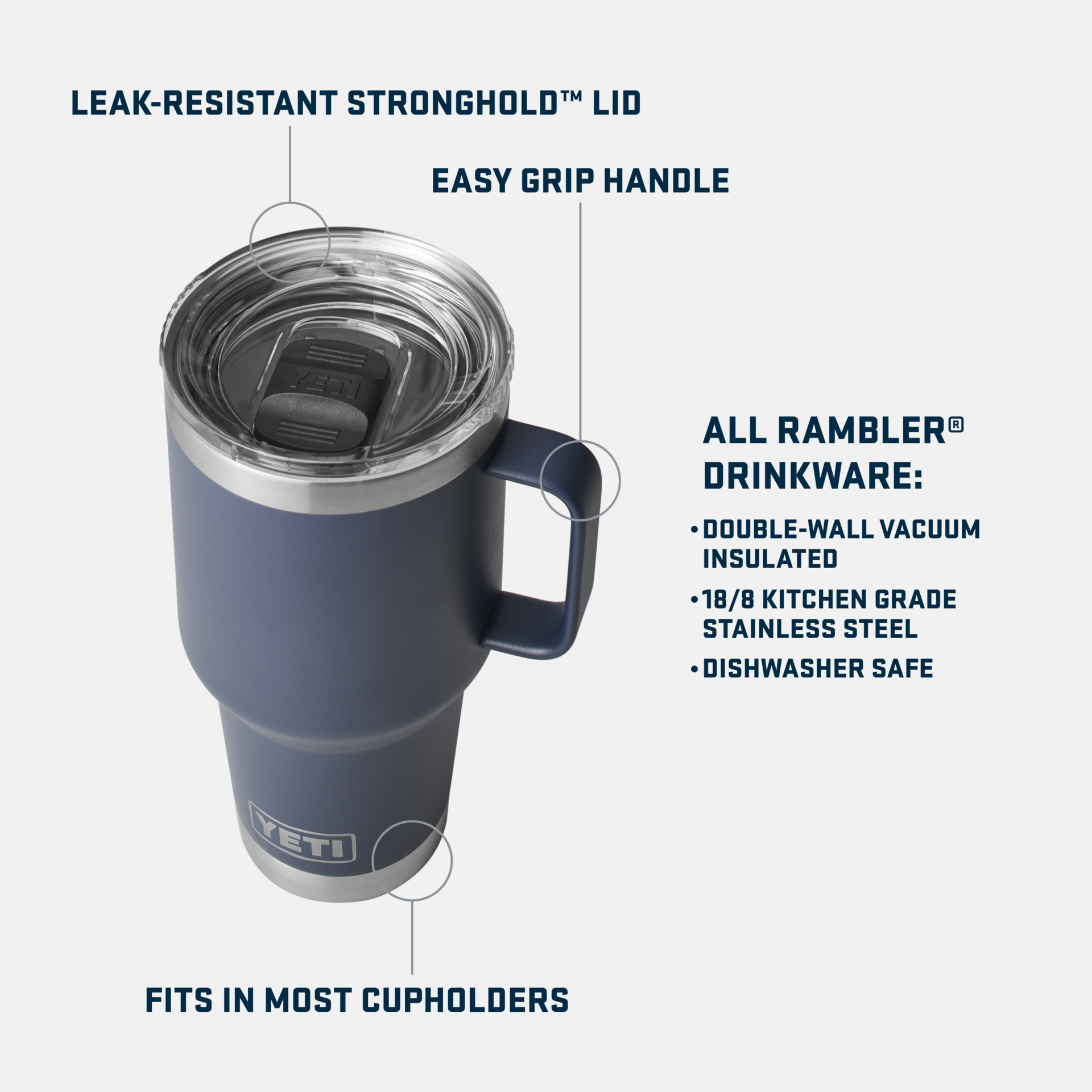 Yeti Rambler 30oz Travel Mug w/ Stronghold Lid