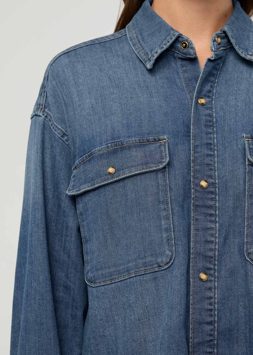 Performance Denim Lite Boxy Shirt