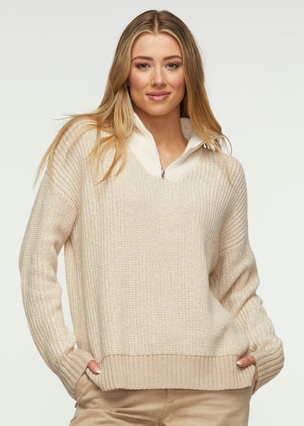 Zaket & Plover Women's Zip Collar Sweater