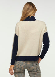 Women's Color Block Turtleneck Sweater