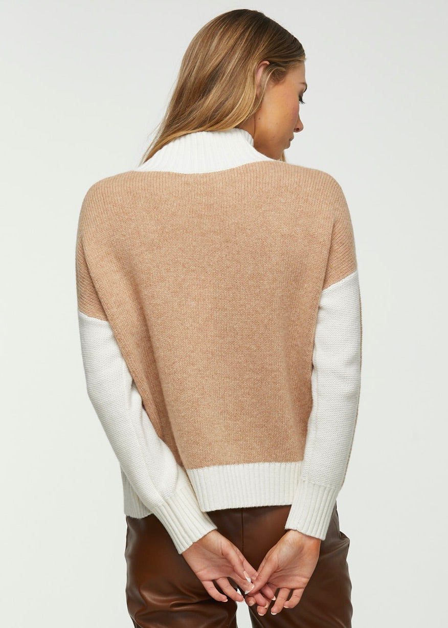 Women's Color Block Turtleneck Sweater
