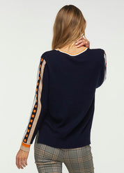 Zaket & Plover Women's Jacquard Sleeve Sweater