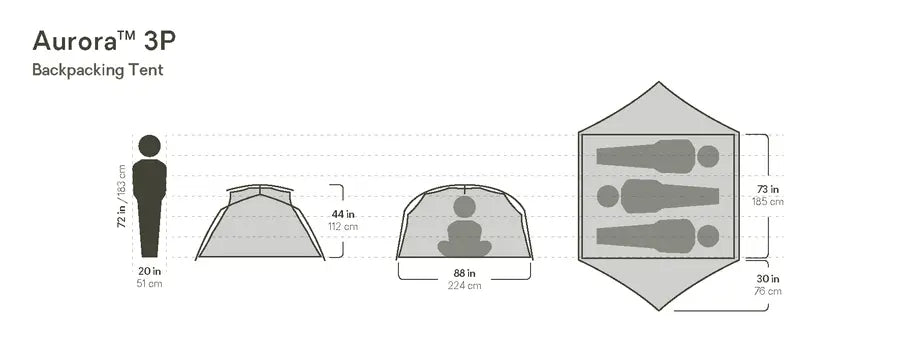 Aurora Backpacking Tent & Footprint 3-Person