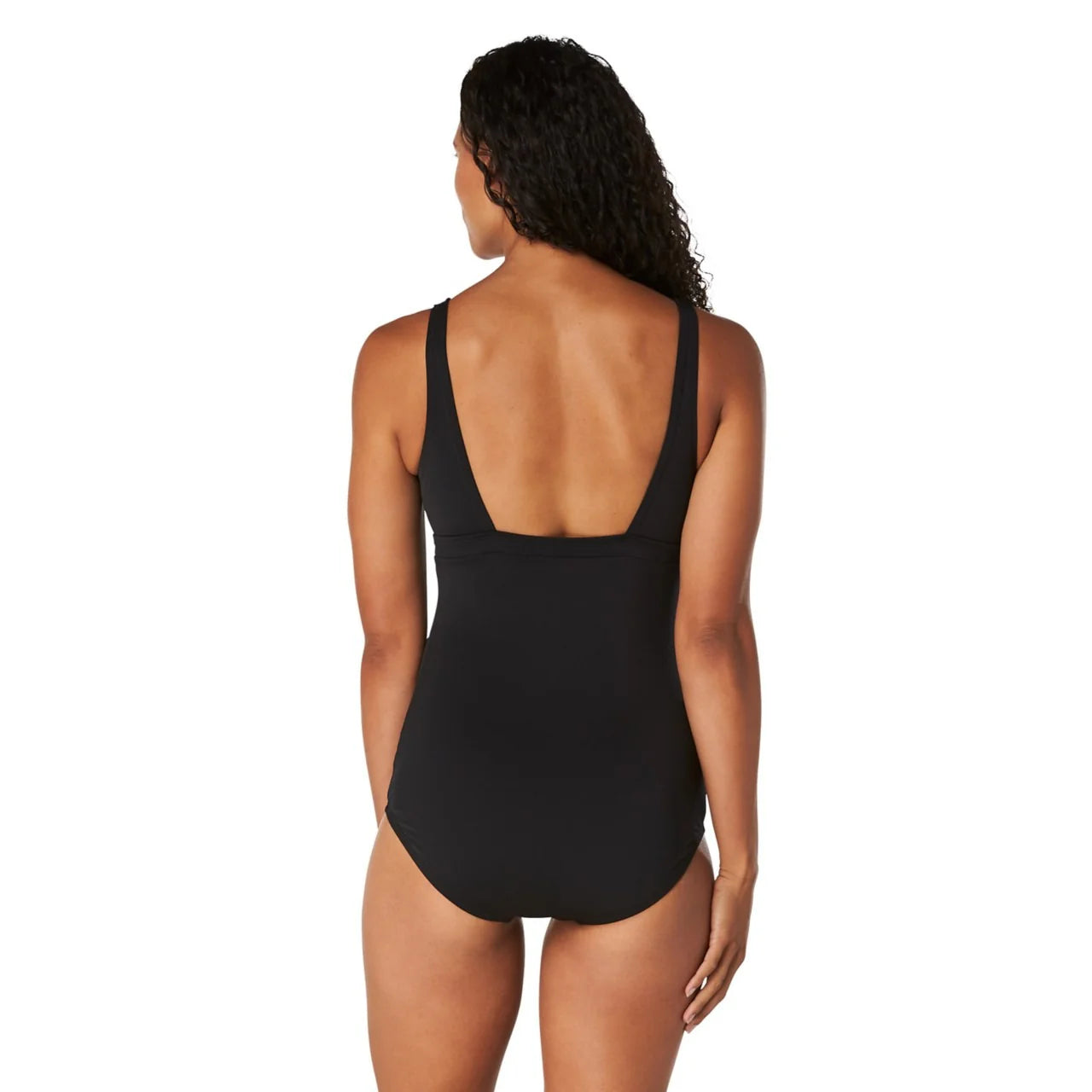 Women's Solid V Neck One Piece