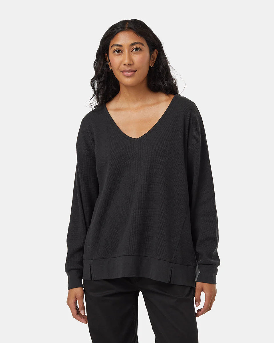 Women's TreeWaffle Deep V Long Sleeve Sweater