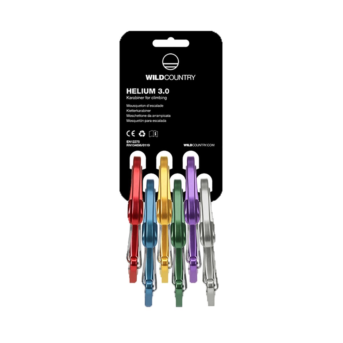 Helium 3.0 Rack Wire Gate Carabiner | 6 Pack