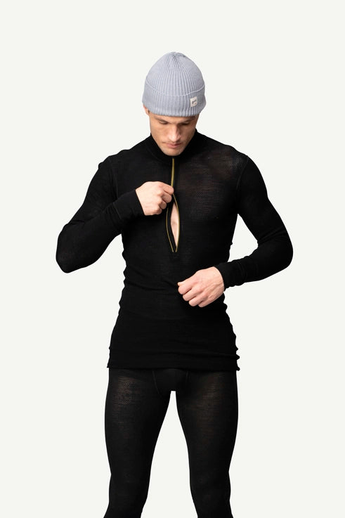 Men's Wool Mesh 190 Zip Neck
