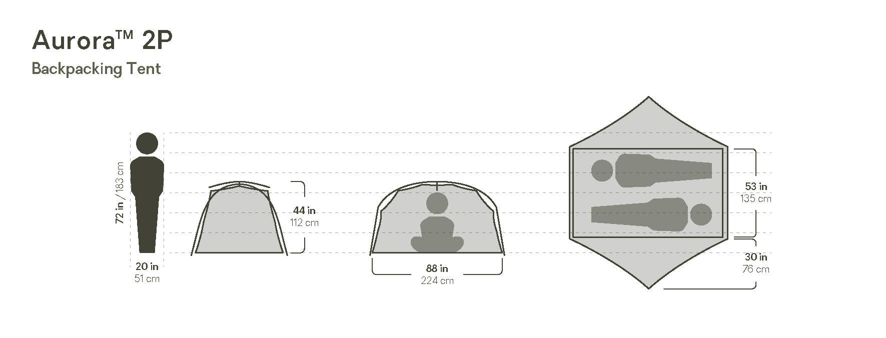 Aurora Backpacking Tent & Footprint 2-Person