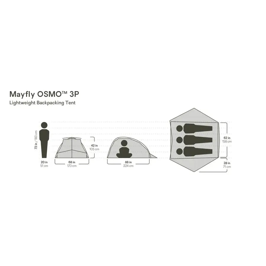 Mayfly OSMO Lightweight Backpacking Tent 3-Person