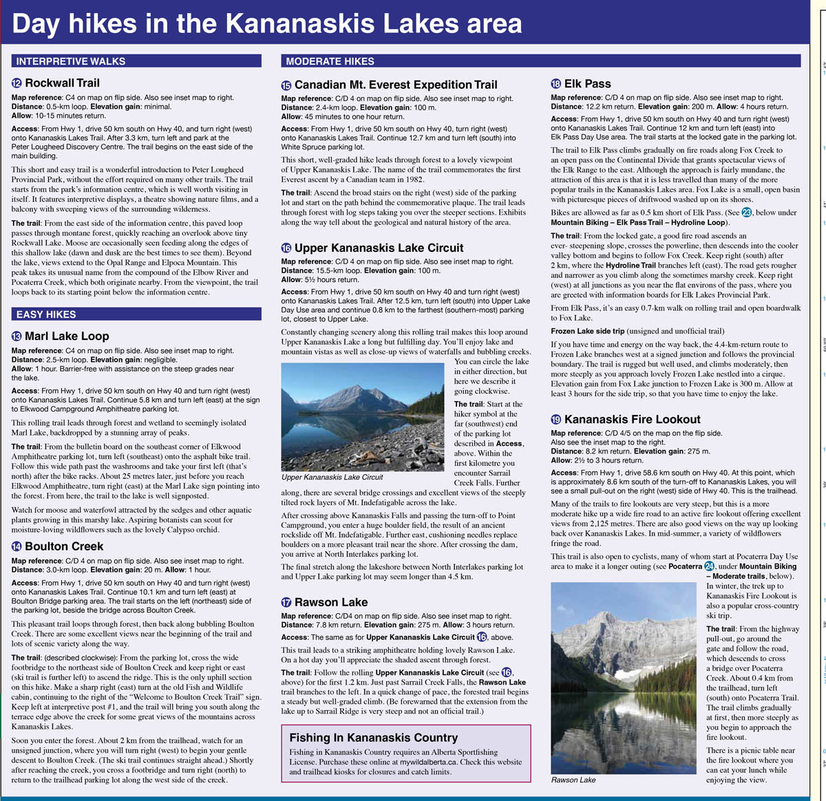Kananaskis Lakes Map