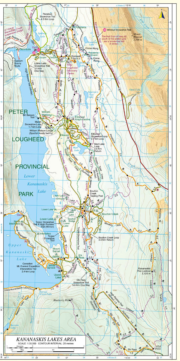Kananaskis Lakes Map