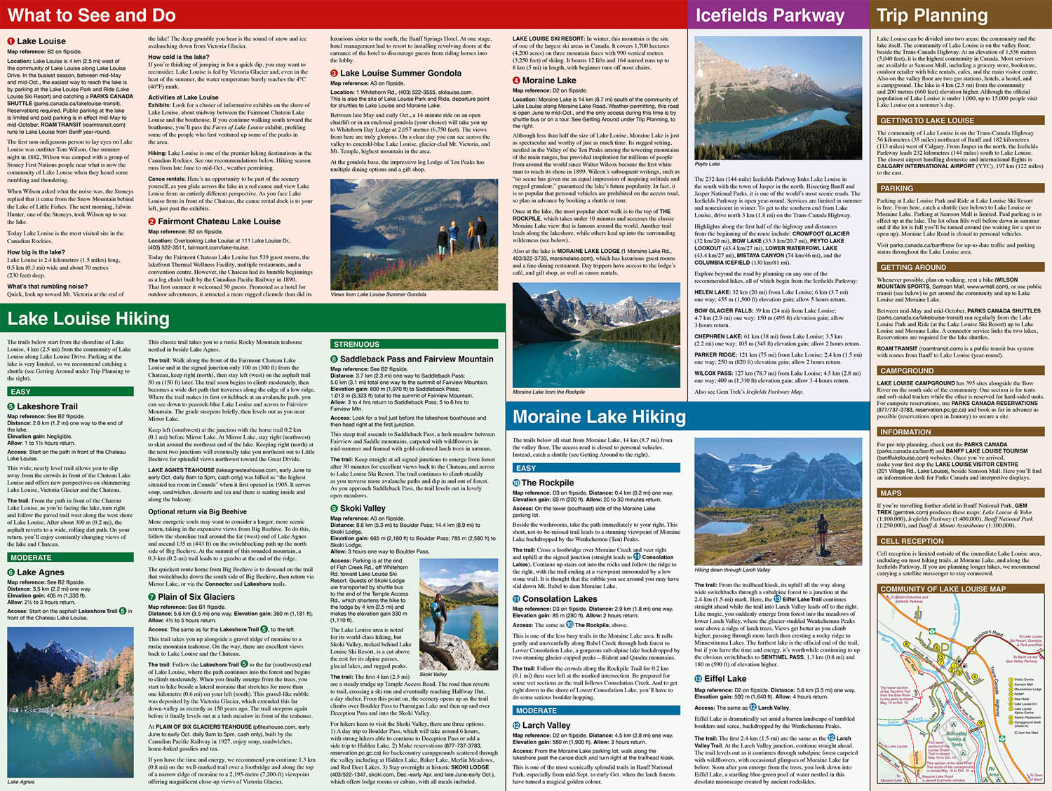 Lake Louise & Moraine Lake Map