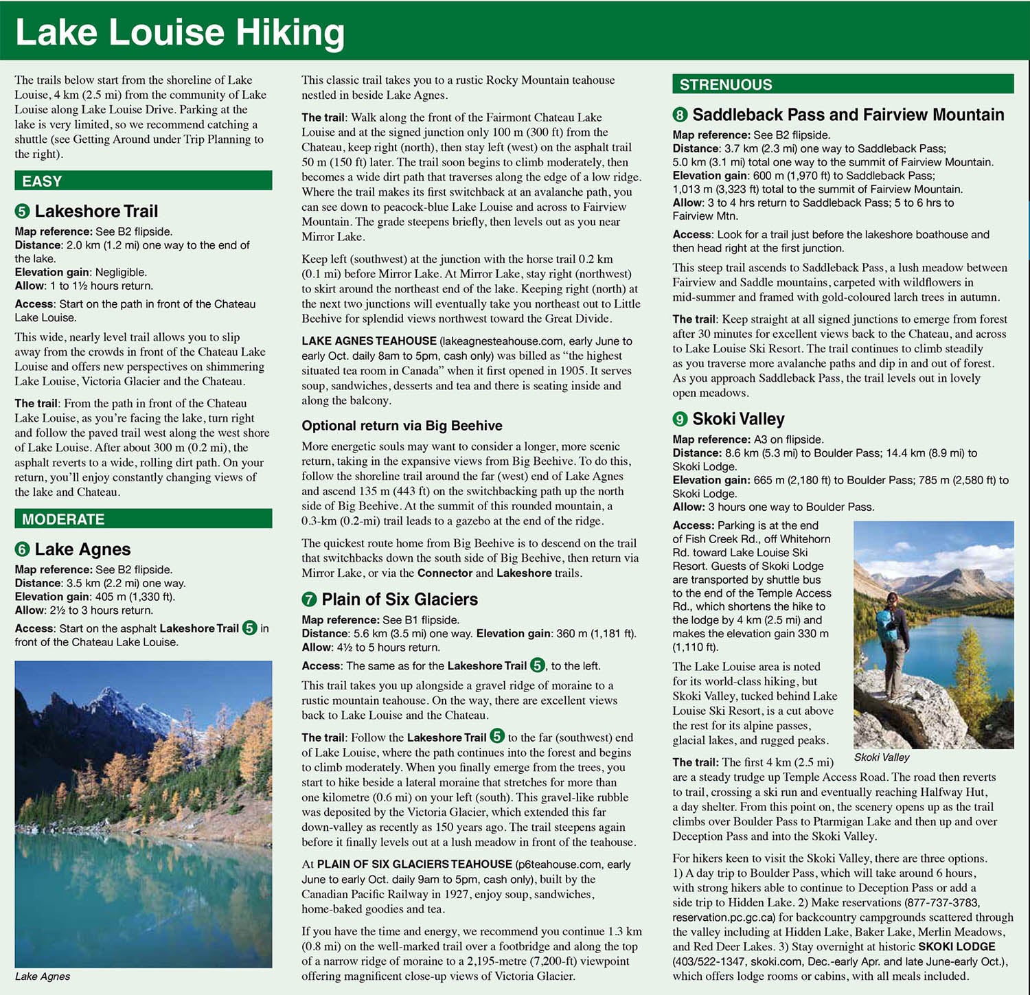 Lake Louise & Moraine Lake Map