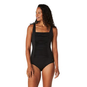 Speedo Women's Adjustable Solid Shirred Tank Swimsuit