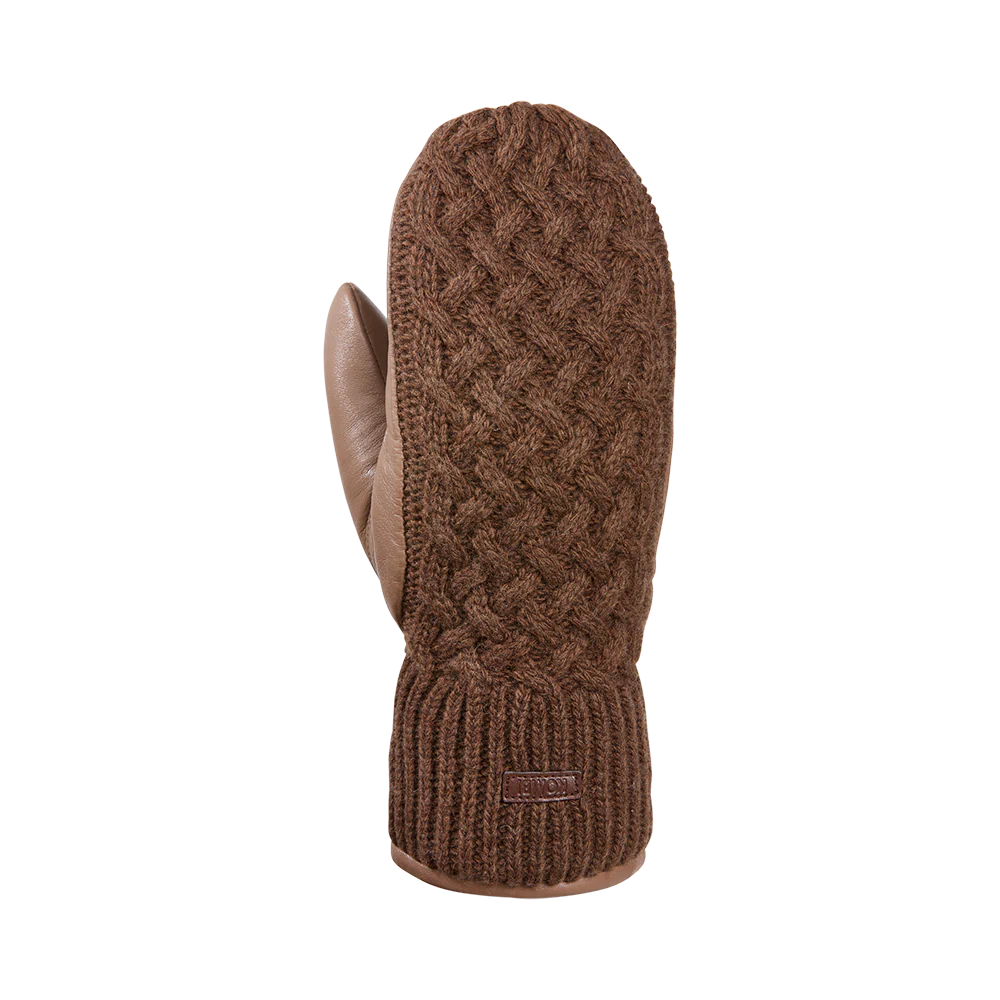 Women's Ariana Leather and Knit Mittens