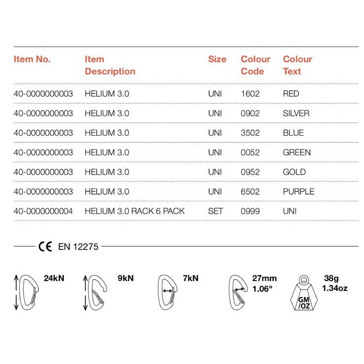 Helium 3.0 Wire Gate Carabiner