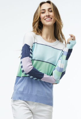 Zaket and Plover Women's Multi Stripe Sweater