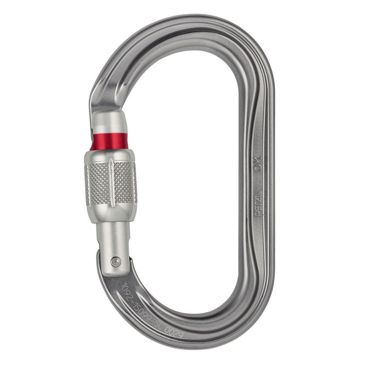 Petzl OK Screw-Lock Oval Carabiner. Grey